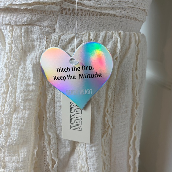 Derek heart Cream Textured Ruffled Tank Top - Picture 4 of 5